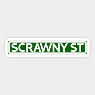 Scrawny St Street Sign Sticker